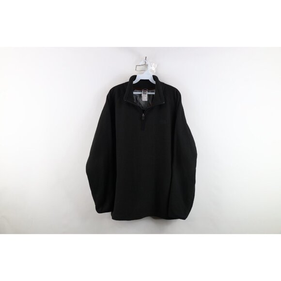 Vtg The North Face Mens Large Faded Spell Out Thermal Fleece Half Zip Sweater - Picture 1 of 11